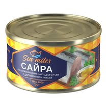 Сайра Sea Miles натуральная в масле 250 г - купить с доставкой на дом в ...