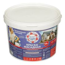 Краска водно-дисперсионная Русские узоры фасадная матовая белоснежная ...