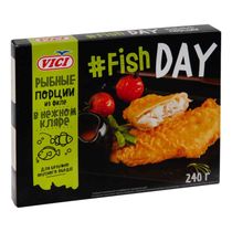 Рыбные порции Vici Fish Day из филе минтая в нежном кляре замороженные ...