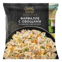 Фарфалле Global Village с овощами в сливочно-грибном соусе замороженные ...