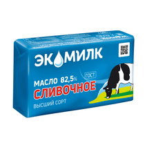 Сливочное масло несоленое Экомилк 82,5% БЗМЖ 180 г в ПЯТЕРОЧКА - купить ...