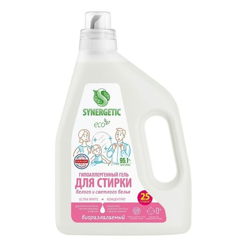 Гель Synergetic Ultra White для стирки белого белья 1,5 л - купить с ...
