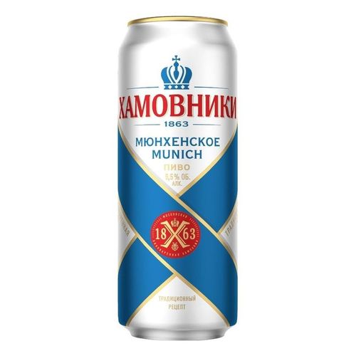 Пиво Хамовники Мюнхенское светлое фильтрованное пастеризованное 450 мл