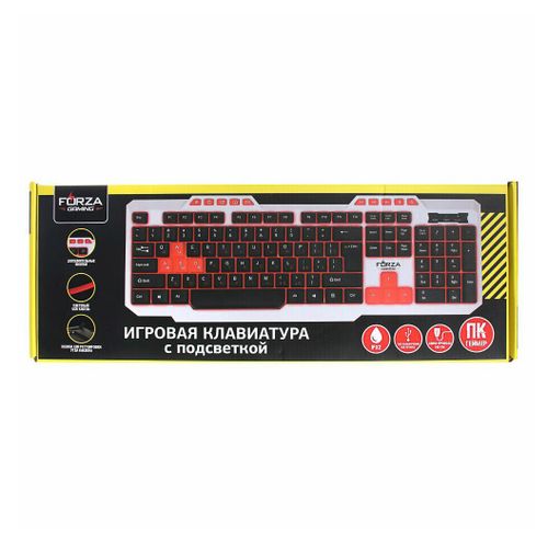 Клавиатура Forza Gaming USB черно-красная оптом с доставкой для Бизнеса ...