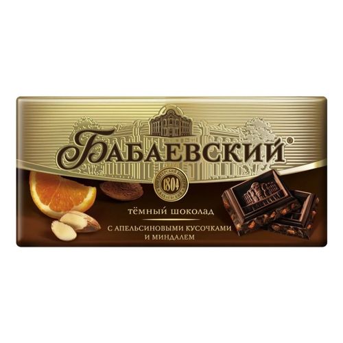 Шоколад Бабаевский темный с апельсиновыми кусочками и миндалем 100 г
