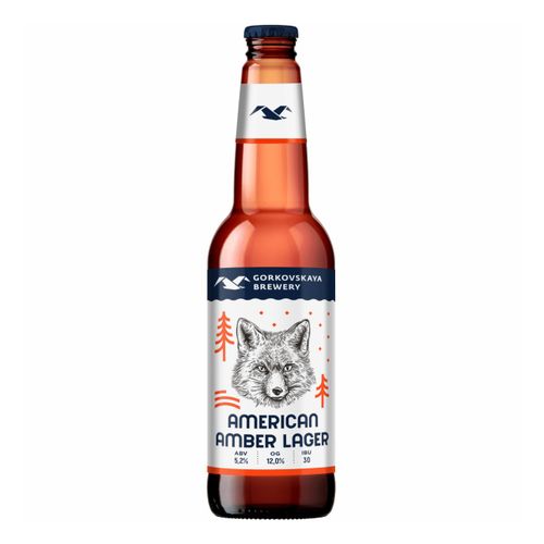 Пиво Gorkovskaya Brewery American Amber Lager светлое нефильтрованное пастеризованное 440 мл