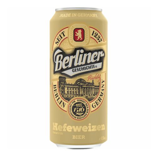 Пиво Berliner Geschichte Hefeweizen светлое нефильтрованное пастеризованное 500 мл