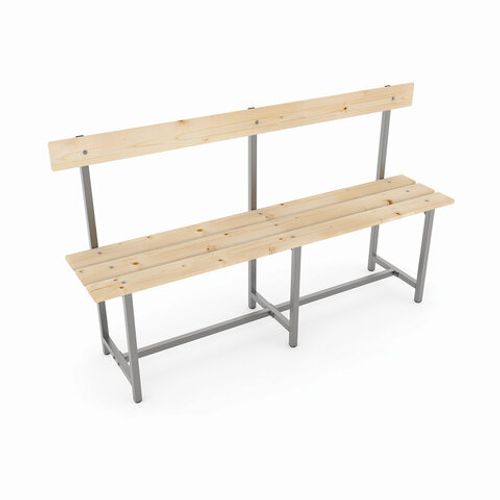 Скамейка Титан деревянная со спинкой каркас металлический серый 150 х ...