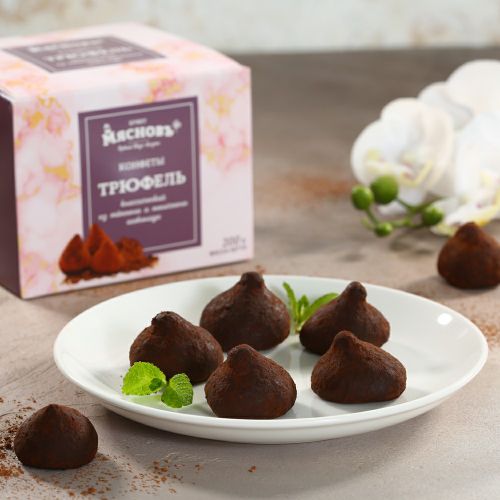 Конфеты шоколадные Трюфель классический из темного и молочного шоколада ...