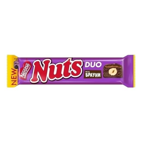 Батончик Nuts Duo шоколадный с фундуком брауни 60 г