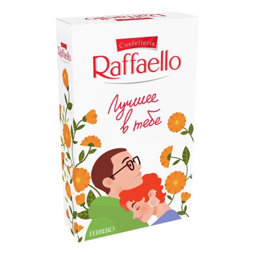 Конфеты вафельные Raffaello с цельным миндальным орехом в кокосовой обсыпке 70 г