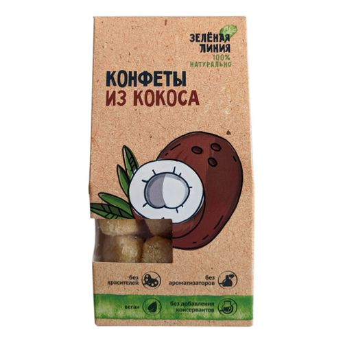 Конфеты Зелёная линия кокосовые 90 г - купить с доставкой на дом в Купер