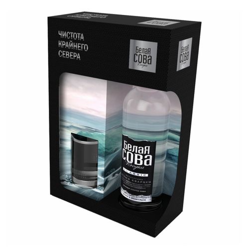 Водка Белая сова 700 мл со стаканом