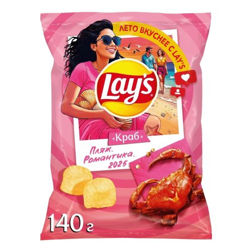 Чипсы картофельные Lay's краб 140 г