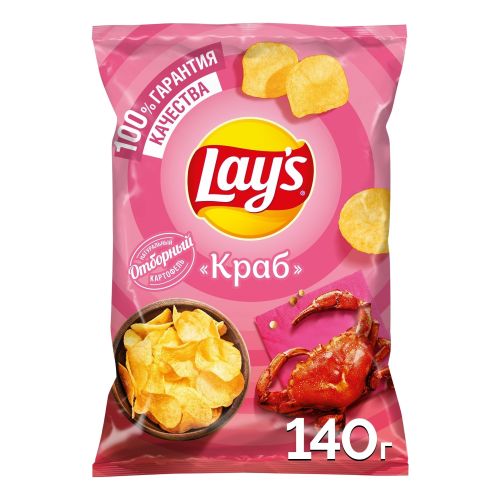Чипсы картофельные Lay's краб 140 г