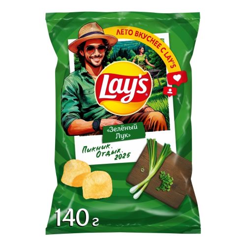 Чипсы картофельные Lay's зеленый лук 140 г