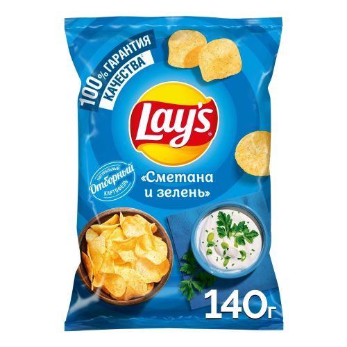 Чипсы картофельные Lay's сметана-зелень 140 г