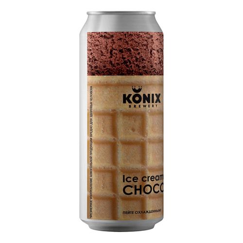 Пивной напиток Konix Brewery Ice Cream Porter Chocolad темный нефильтрованный пастеризованный 450 мл