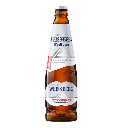 Безалкогольное пиво Weiss Berg Пшеничное светлое нефильтрованное пастеризованное 440 мл