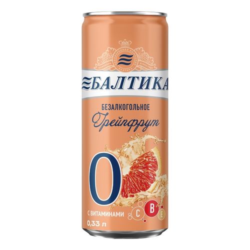 Безалкогольное пиво Балтика Грейпфрут светлое фильтрованное пастеризованное 330 мл