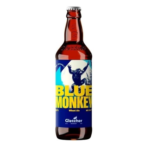 Пивной напиток Gletcher Blue Monkey Wheat Ale светлый нефильтрованный пастеризованный 500 мл