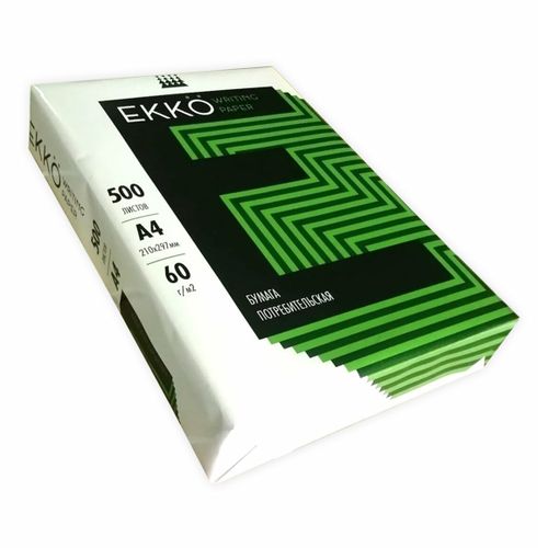 Бумага для печати Ekko белая А4 500 листов - купить с доставкой на дом ...