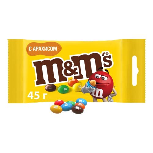 Конфеты драже M&M's с арахисом и молочным шоколадом 45 г