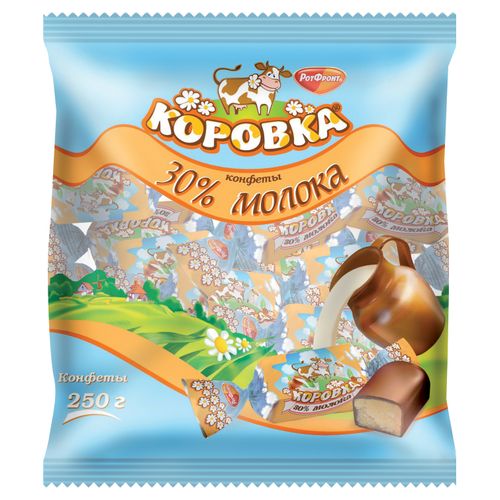 Конфеты глазированные Рот Фронт Коровка 30% молока 250 г - купить с ...