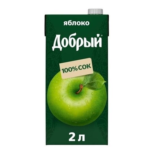 Сок Добрый яблочный осветленный восстановленный 2 л