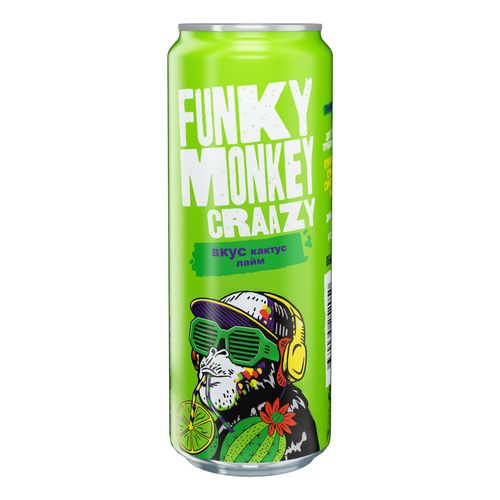 Газированный напиток Funky Monkey Crazy кактус-лайм 450 мл - купить с ...