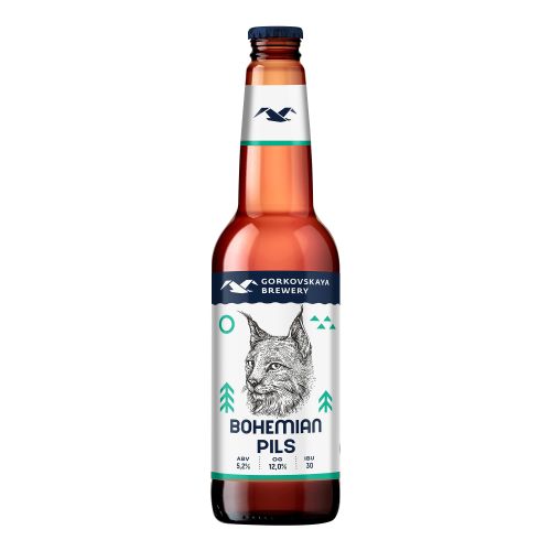 Пиво Горьковская пивоварня Bohemian Pils светлое фильтрованное пастеризованное 440 мл