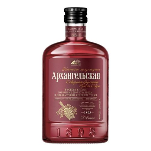 Настойка полусладкая Архангельская Северная Брусника ручного сбора 250 мл