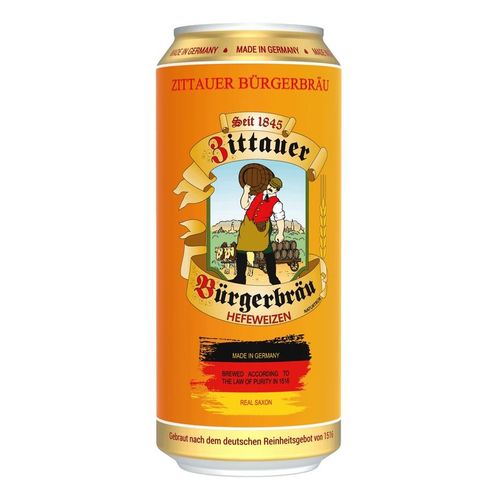 Пиво Zittauer Burgerbrau Hefeweizen светлое нефильтрованное непастеризованное 500 мл