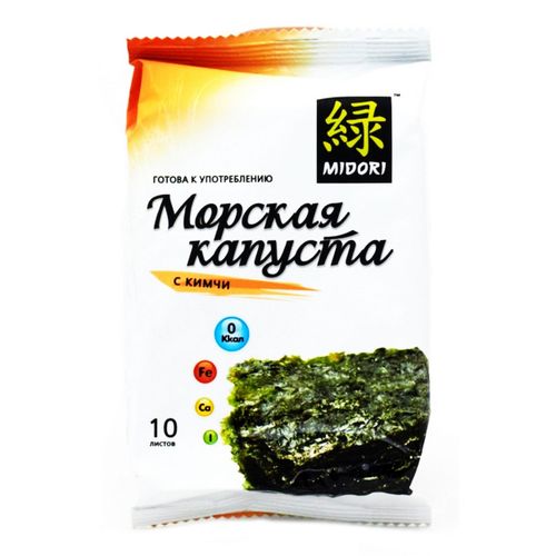Морская капуста Midori сушеная листы с кимчи 5 г - купить с доставкой ...