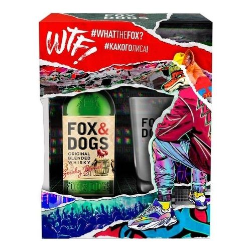 Виски Fox and Dogs Smoky Barrel купажированный 700 мл Россия + бокал