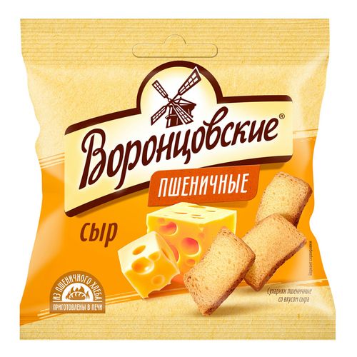 Сухарики пшеничные Воронцовские сыр 80 г
