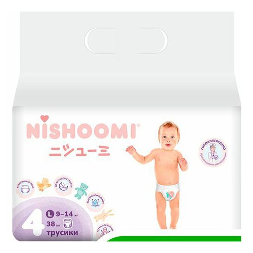 Подгузники-трусики Nishoomi 4L (9-14 кг) 38 шт - купить с доставкой на ...