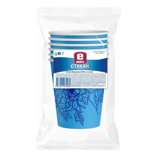 Стаканы одноразовые Econta бумага 250 мл 6 шт - купить с доставкой на ...