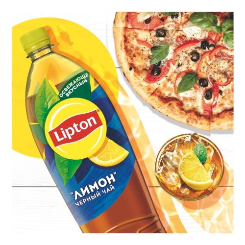 Холодный чай Lipton черный со вкусом лимона 1,5 л