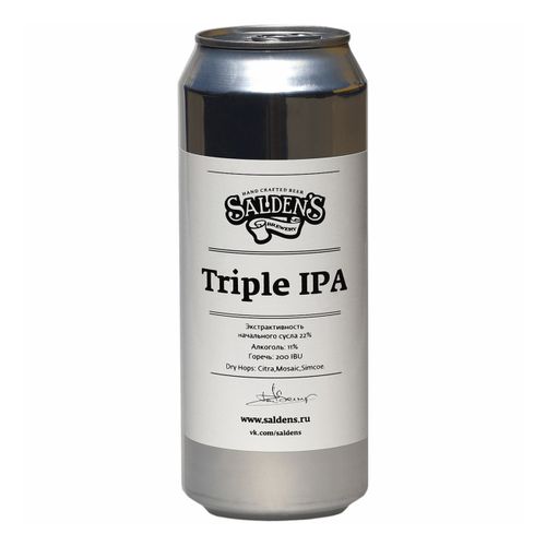 Пиво Salden's Triple Ipa светлое фильтрованное пастеризованное 500 мл