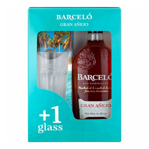 Ром Barcelo Gran Anejo 5 Years Old 40% 700 мл + стакан 2 шт