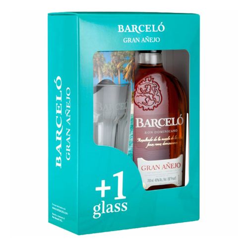 Ром Barcelo Gran Anejo 5 Years Old 40% 700 мл + стакан 2 шт