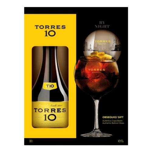 Бренди Torres 10 Gran Reserva 700 мл + бокал