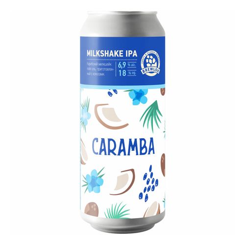 Пивной напиток Brewlok Caramba светлый нефильтрованный непастеризованный 500 мл