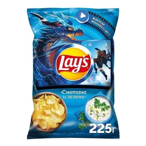 Чипсы картофельные Lay's сметана и зелень 225 г
