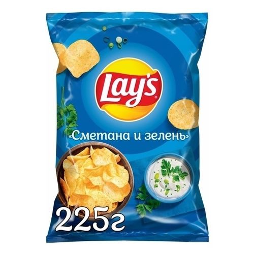 Чипсы картофельные Lay's сметана и зелень 225 г