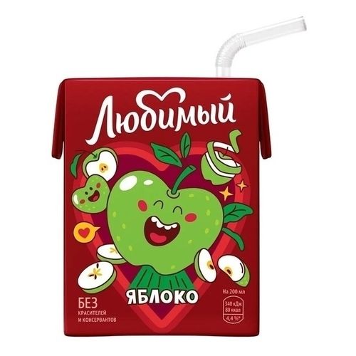 Напиток сокосодержащий Любимый яблоко 200 мл