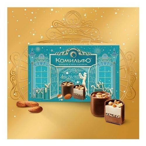 Конфеты шоколадные Комильфо с миндалем и карамелью 116 г