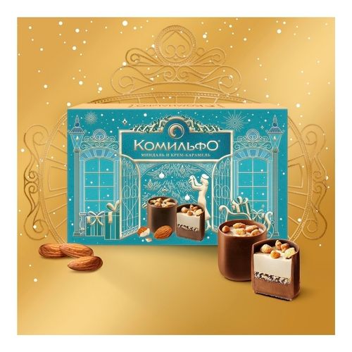 Конфеты шоколадные Комильфо с миндалем и карамелью 116 г
