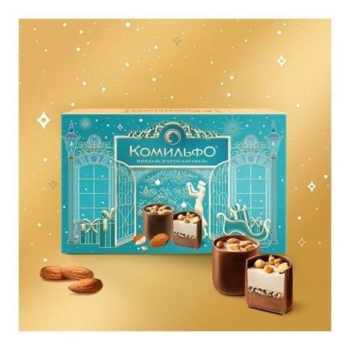 Конфеты шоколадные Комильфо с миндалем и карамелью 116 г